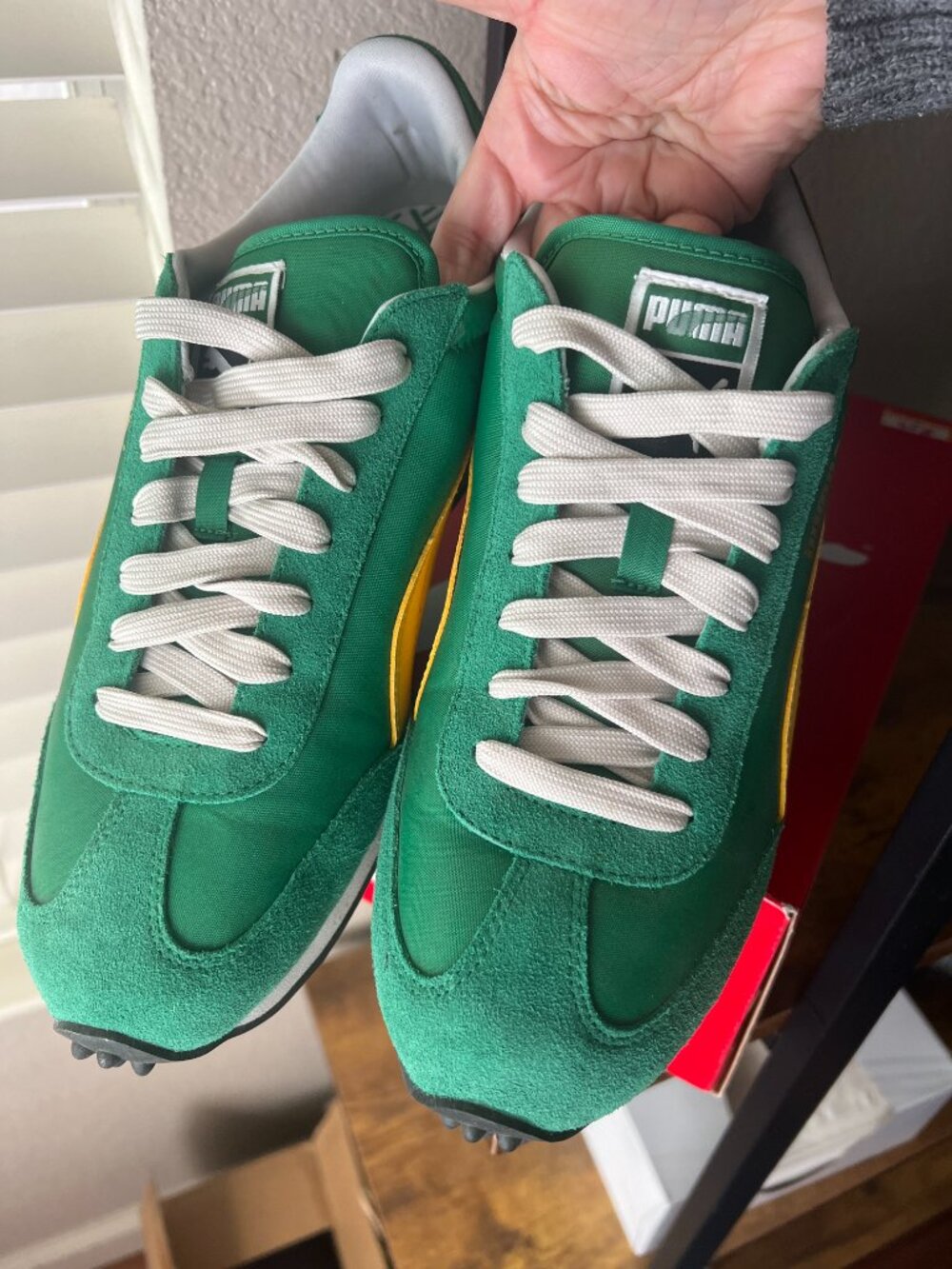Puma Whirlwind Mens Sneakers Green Yellow Retro Low Top Shoes 351293-31 Size 9.5 - Picture 3 of 6
